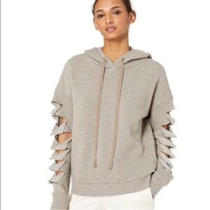 ALO Yoga Slay Hoodie Slash Sleeve Cropped Athleisure Size XS